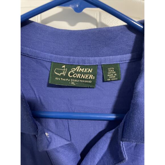 Amen Corner Masters Shirt Mens Extra Large Blue Golf Polo Pima Cotton‎ Quick Dry - Picture 2 of 3